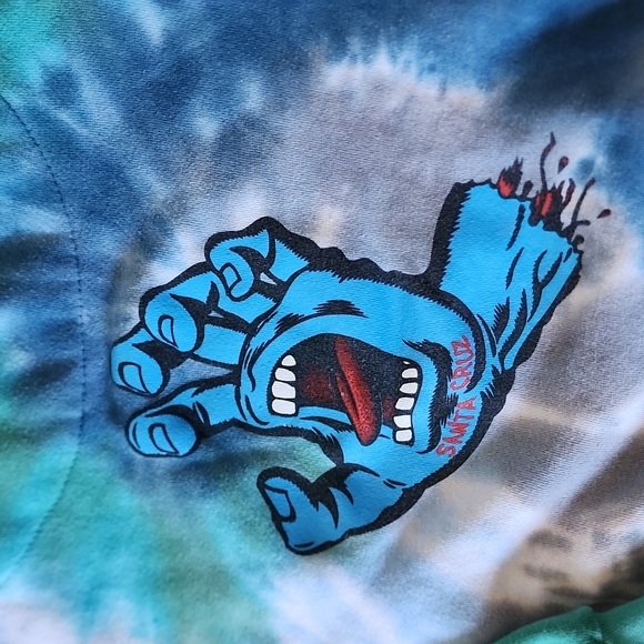 Santa Cruz screaming hand youth pull over hoodie tie dye - Picture 7 of 7